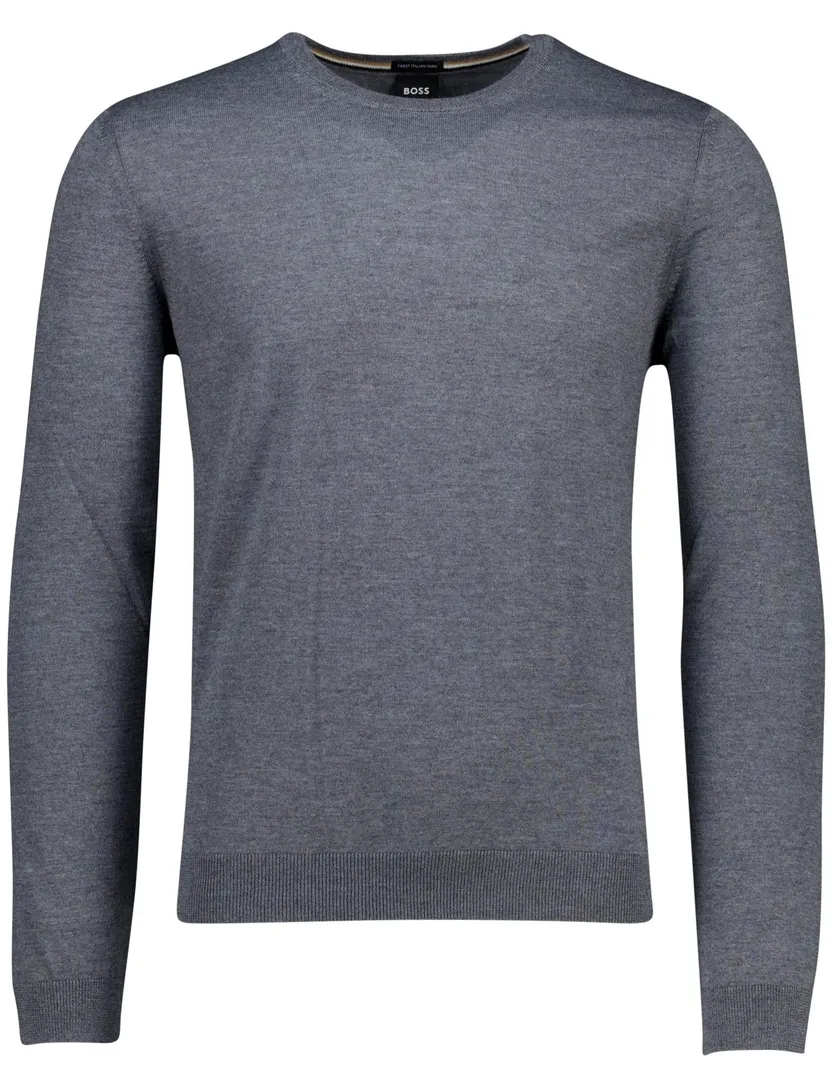 Boss trui Finest Italian Yarn grijs gebreid