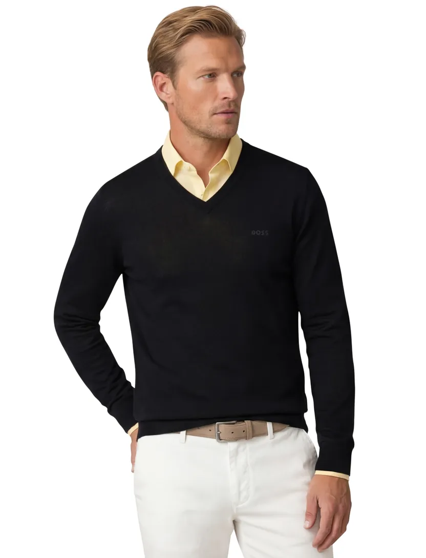 Boss Melba-P finest italian yarn zwart gebreid