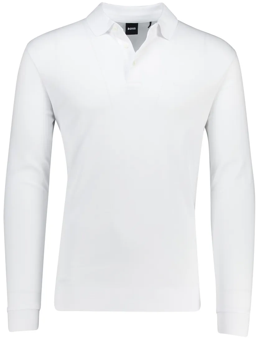 Witte polo lange mouw Pado BOSS Black