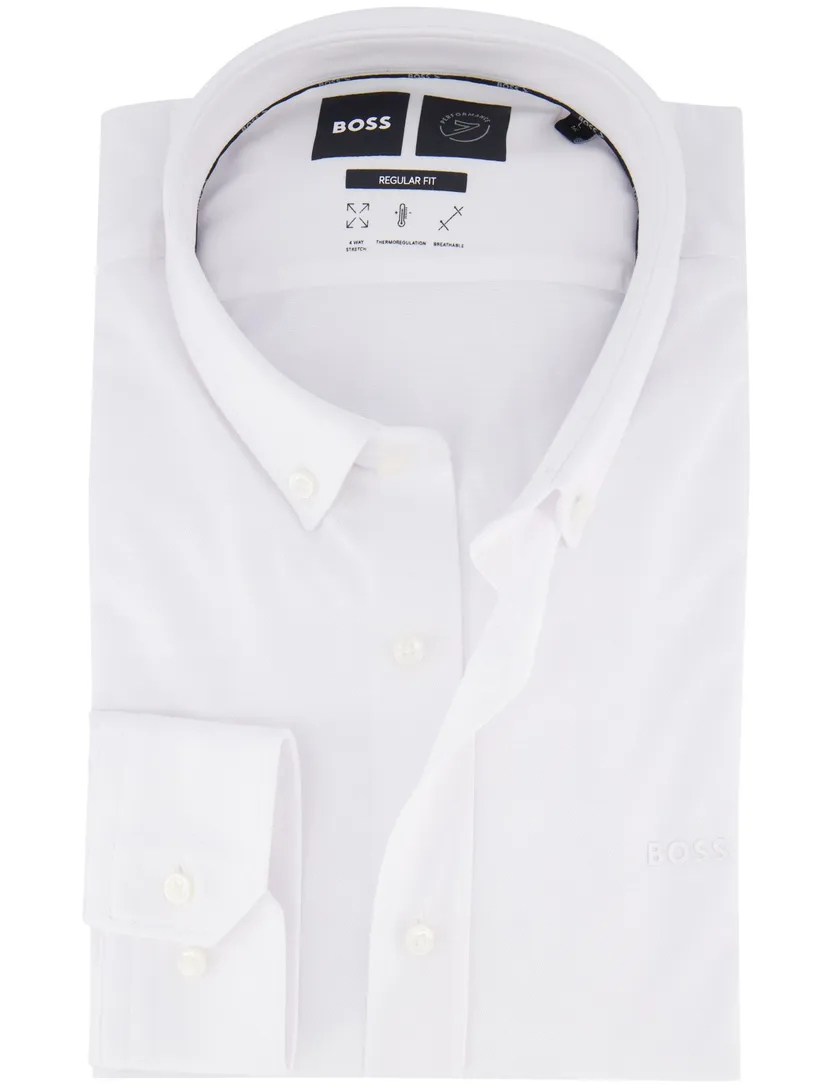 overhemd Boss Regular Fit effen wit