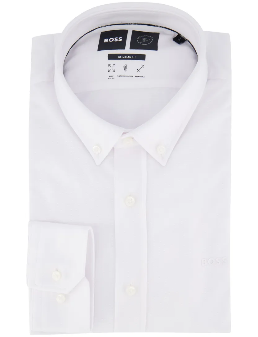 overhemd Boss Regular Fit effen wit