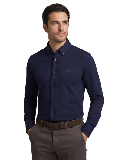 Hugo Boss Boss overhemd donkerblauw regular fit p-joe