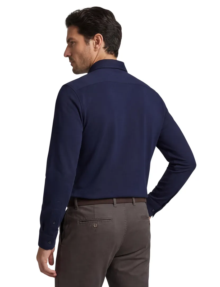 overhemd Boss Regular Fit donkerblauw effen