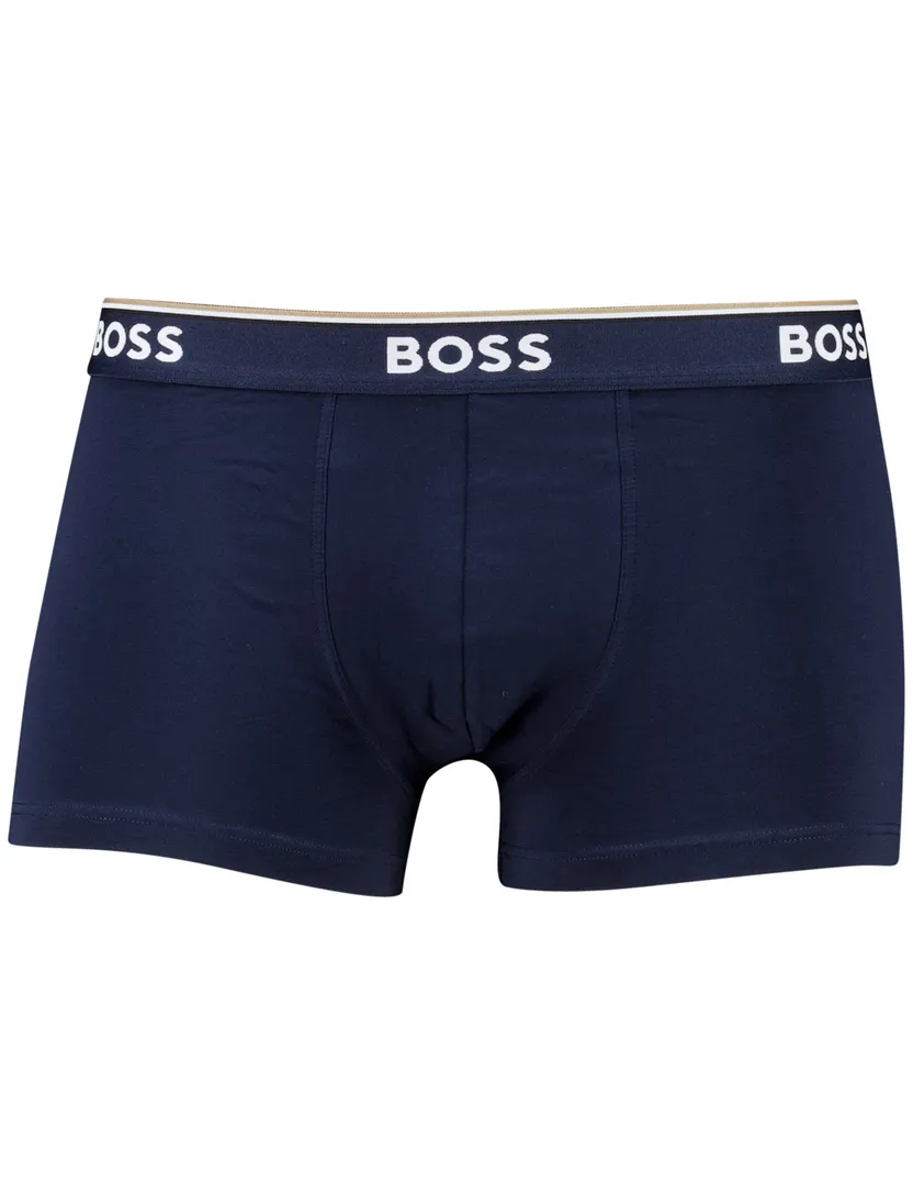BOSS Black Boxershorts 3-pack donkerblauw effen stretch