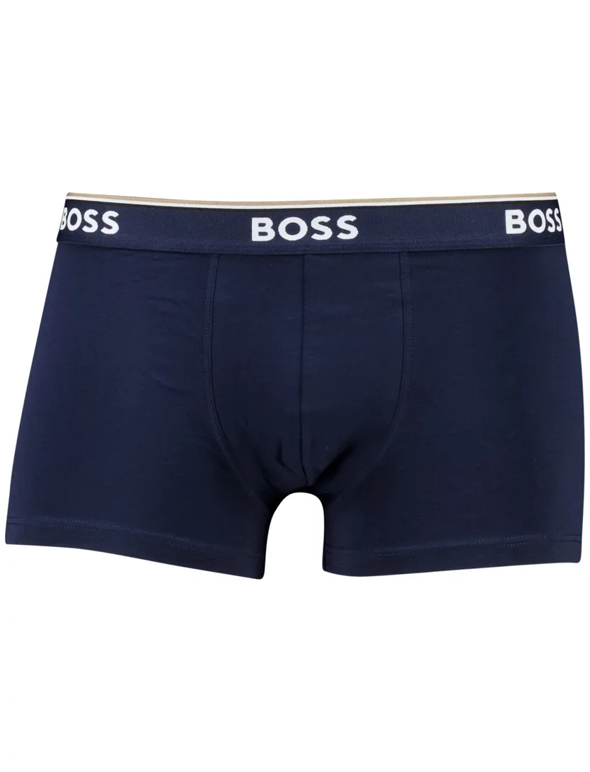 BOSS Black Boxershorts 3-pack donkerblauw effen stretch