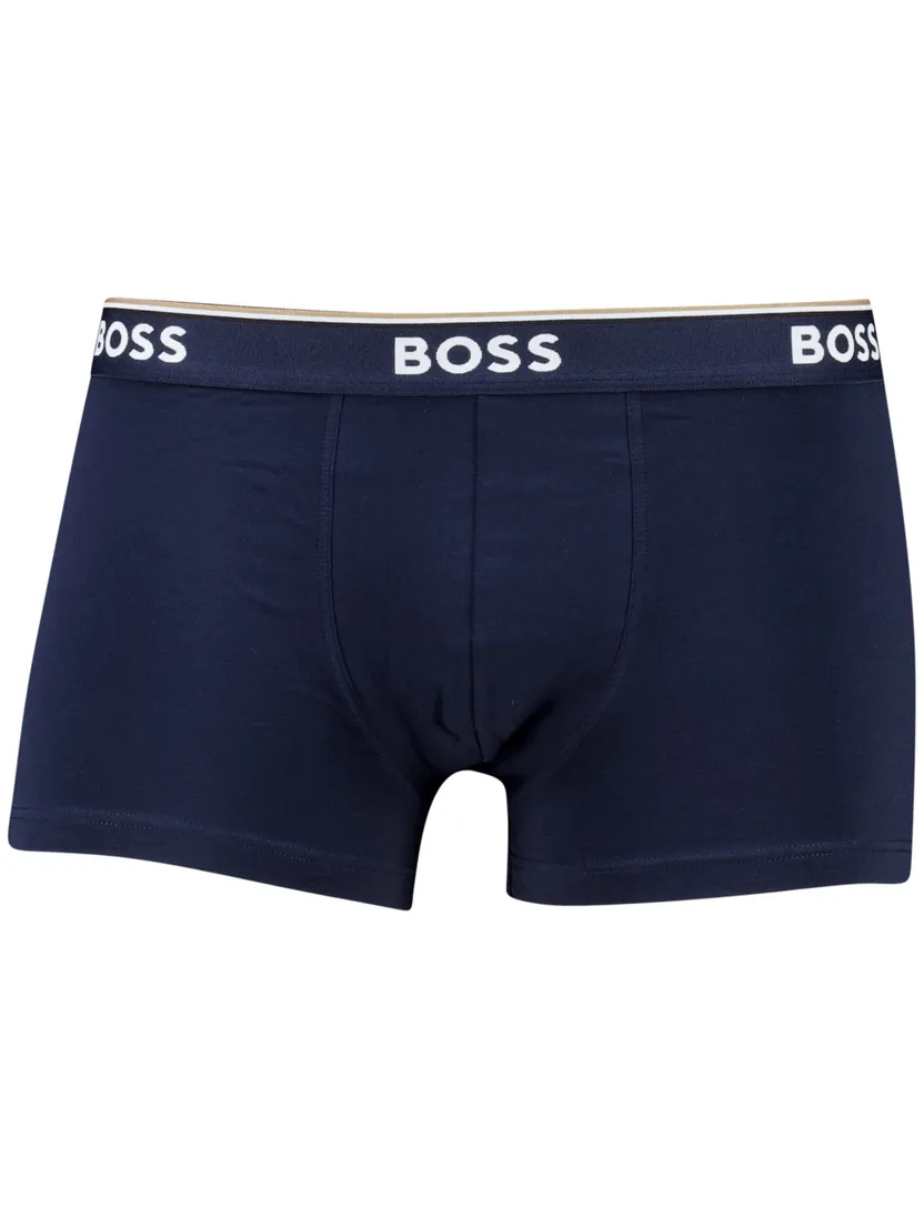 BOSS Black Boxershorts 3-pack donkerblauw effen stretch