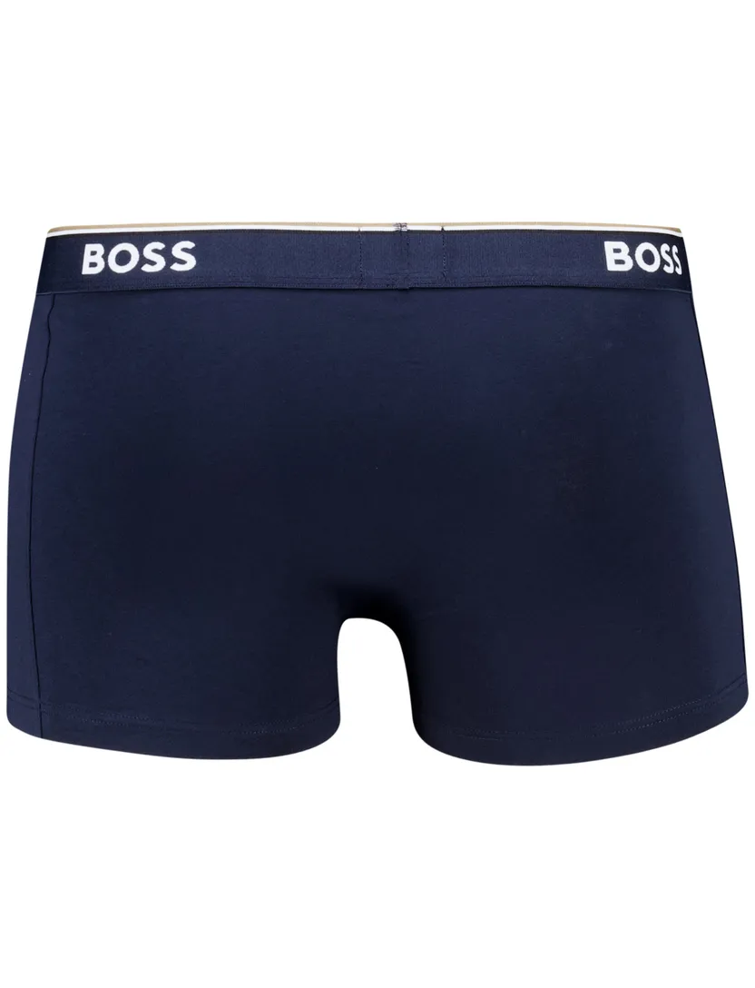 BOSS Black Boxershorts 3-pack donkerblauw effen stretch