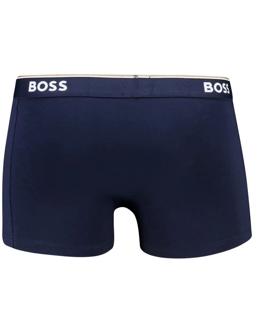 BOSS Black Boxershorts 3-pack donkerblauw effen stretch