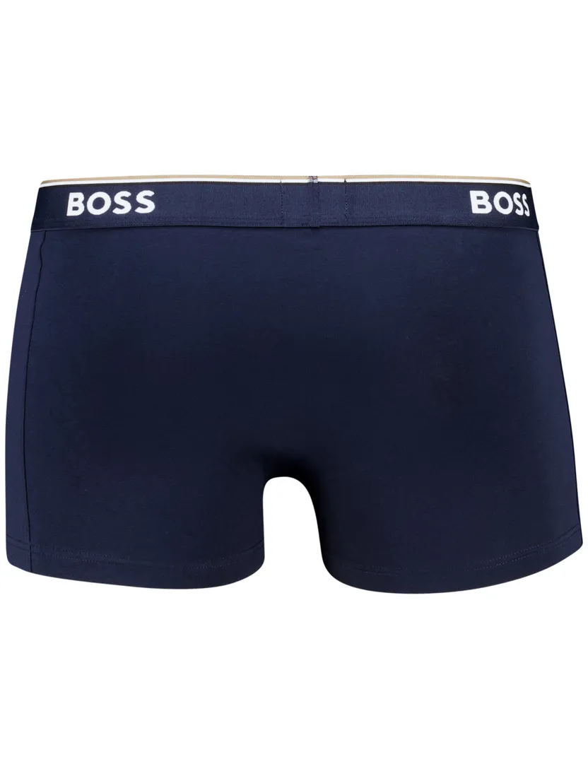 BOSS Black Boxershorts 3-pack donkerblauw effen stretch