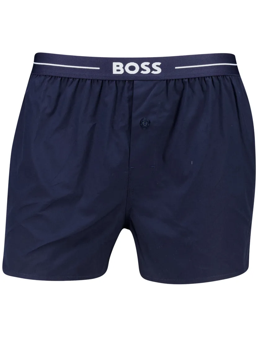 BOSS Black Boxershorts wavenboxer 2-pack blauw geruit