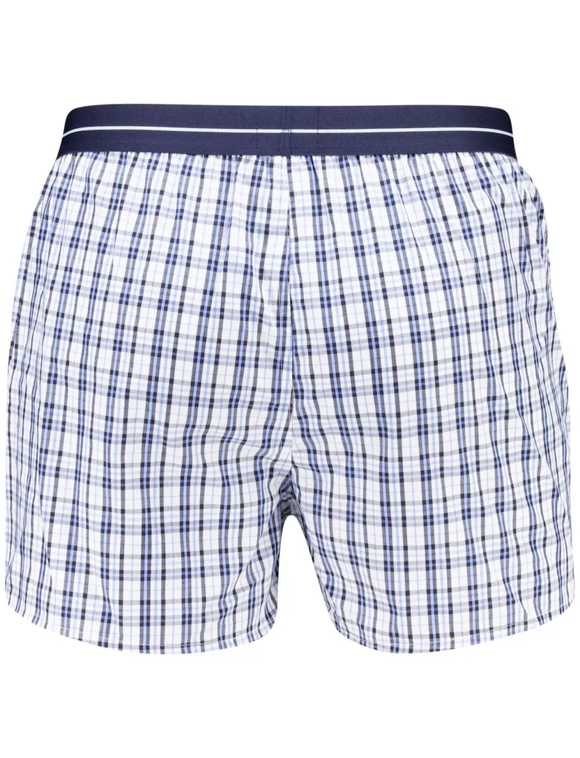BOSS Black Boxershorts wavenboxer 2-pack blauw geruit