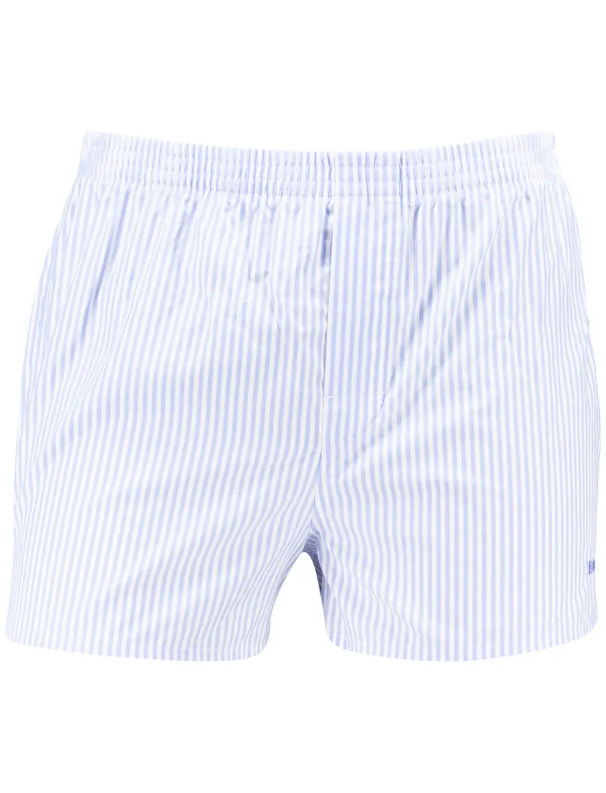 BOSS Black boxershorts blauw-wit gestreept-geruit 2-pack