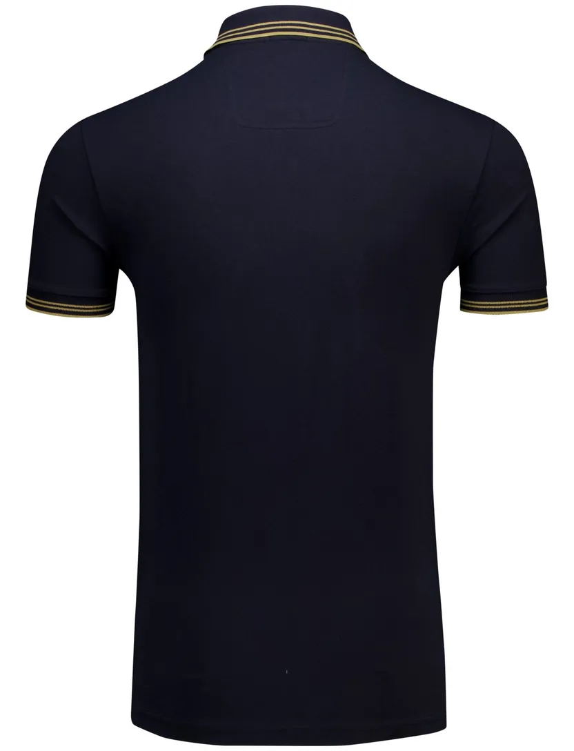 katoenen Boss Green KM polo paul donkerblauw slim fit