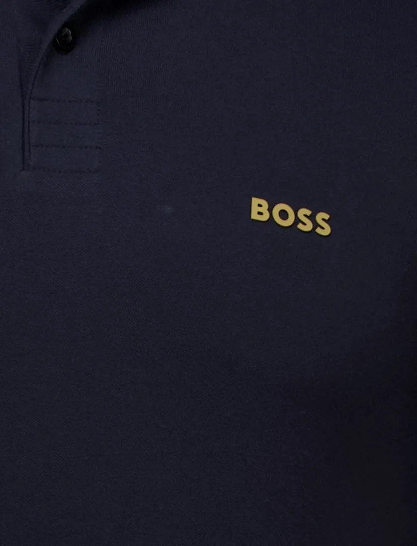 katoenen Boss Green KM polo paul donkerblauw slim fit