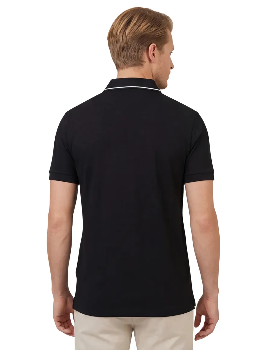 Boss Paule 4 polo zwart korte mouw