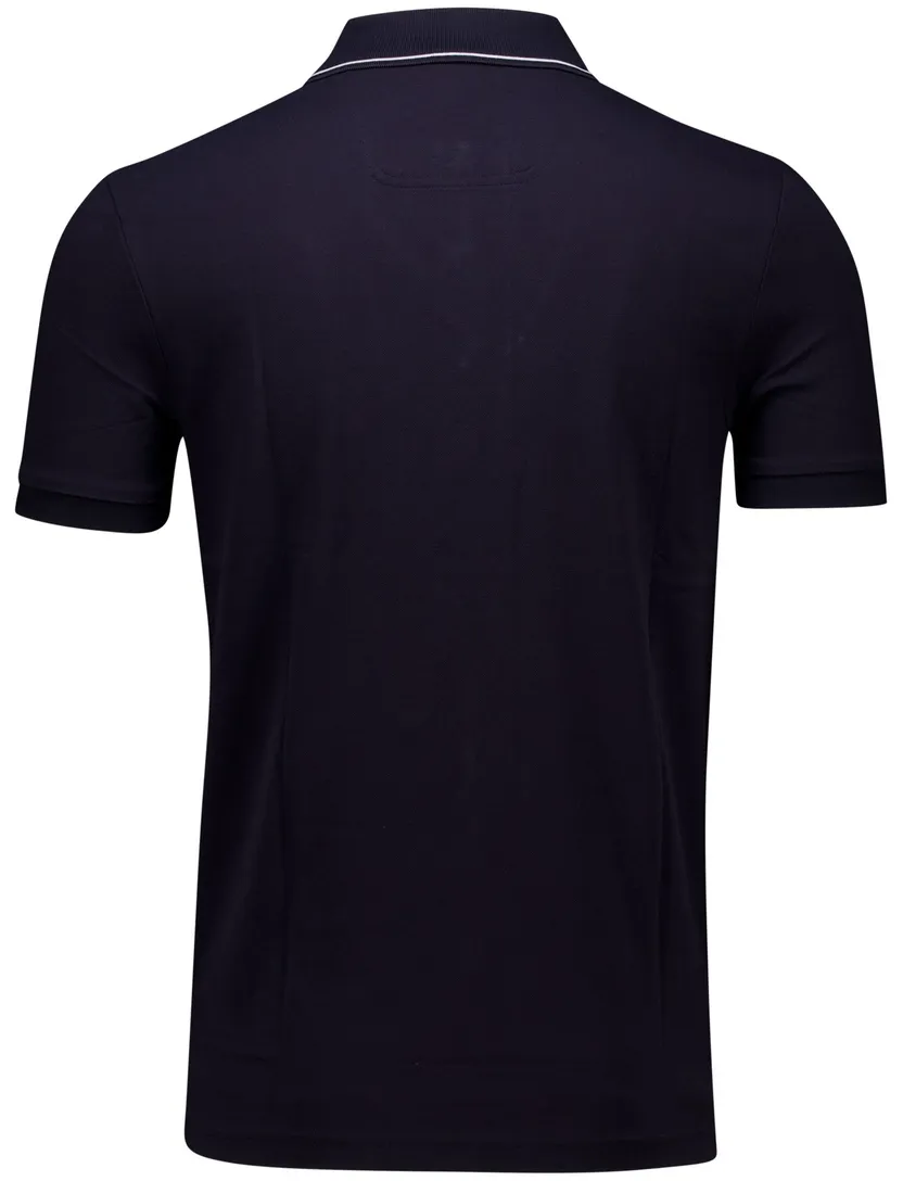 BOSS polo Paule 4 donkerblauw slim fit effen 100% katoen
