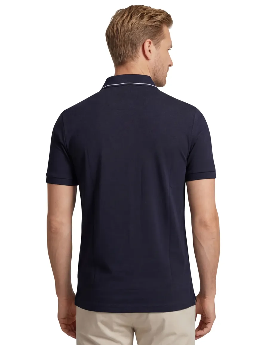 BOSS polo Paule 4 donkerblauw slim fit katoen