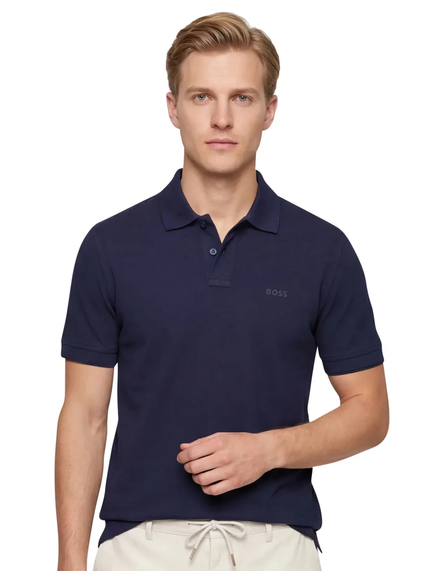 Boss Orange Prime poloshirt donkerblauw katoen