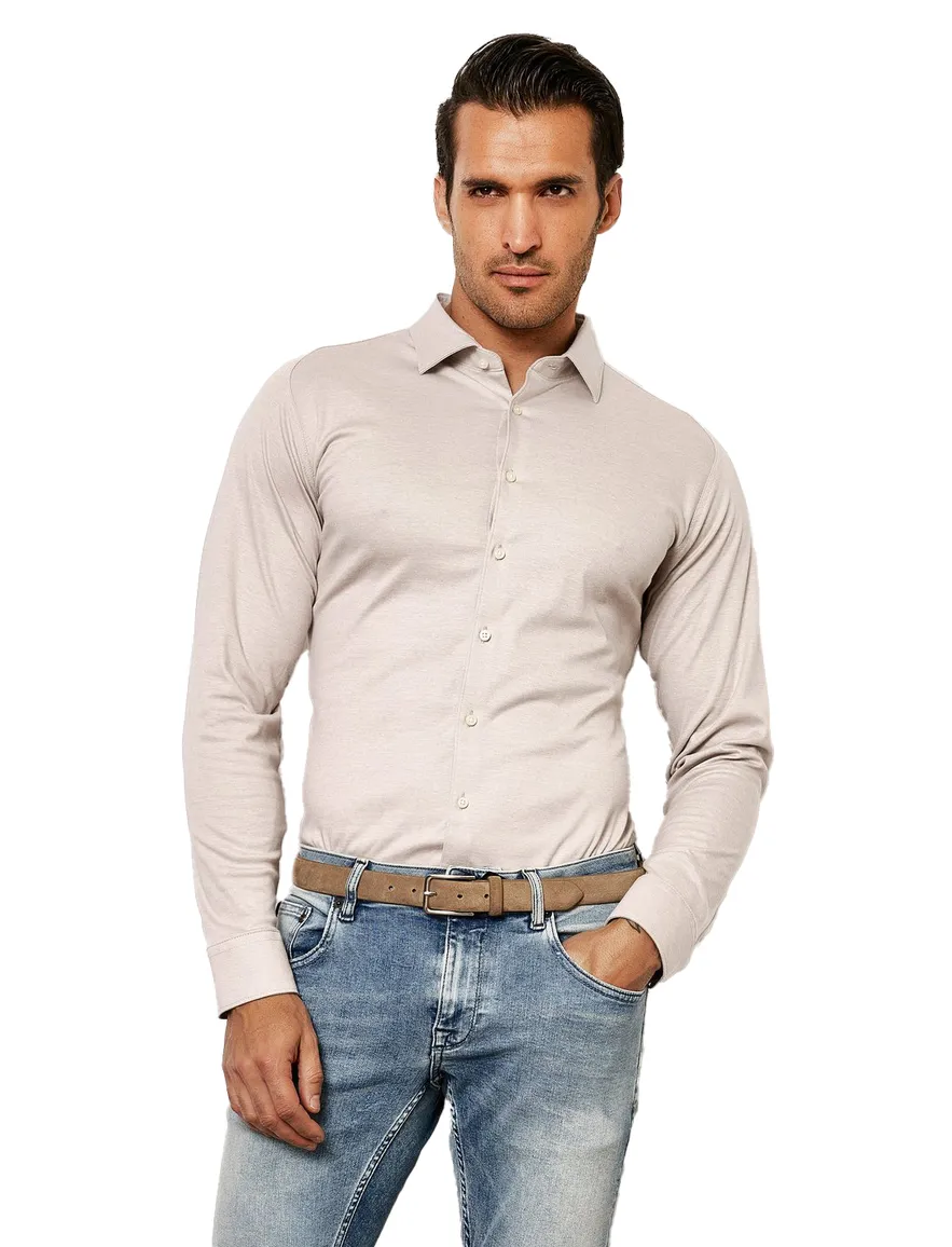 Desoto Casual Kent overhemd licht beige