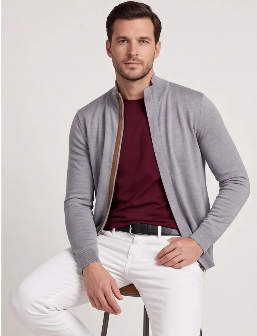 Paul & Shark vest grijs effen