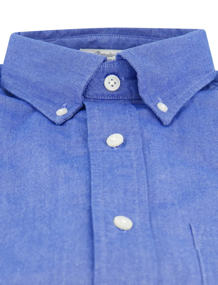 Gant overhemd blauw gemeleerd wijde fit