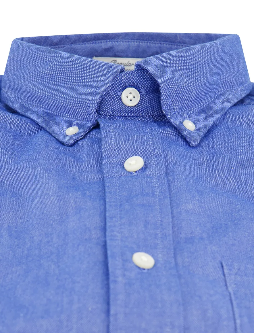 Gant overhemd blauw gemeleerd wijde fit