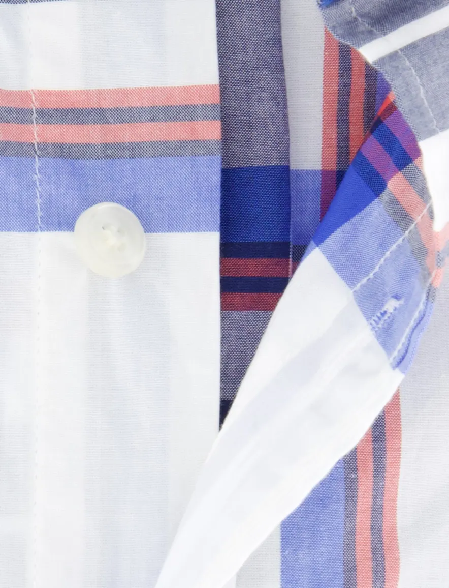Gant overhemd wit geruit button-down