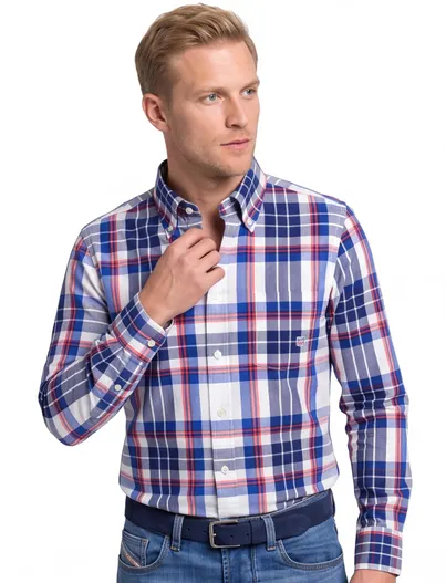 Gant Gant overhemd wit geruit button-down