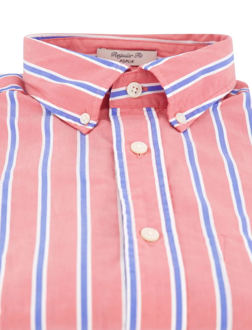 Gant overhemd rood gestreept button-down