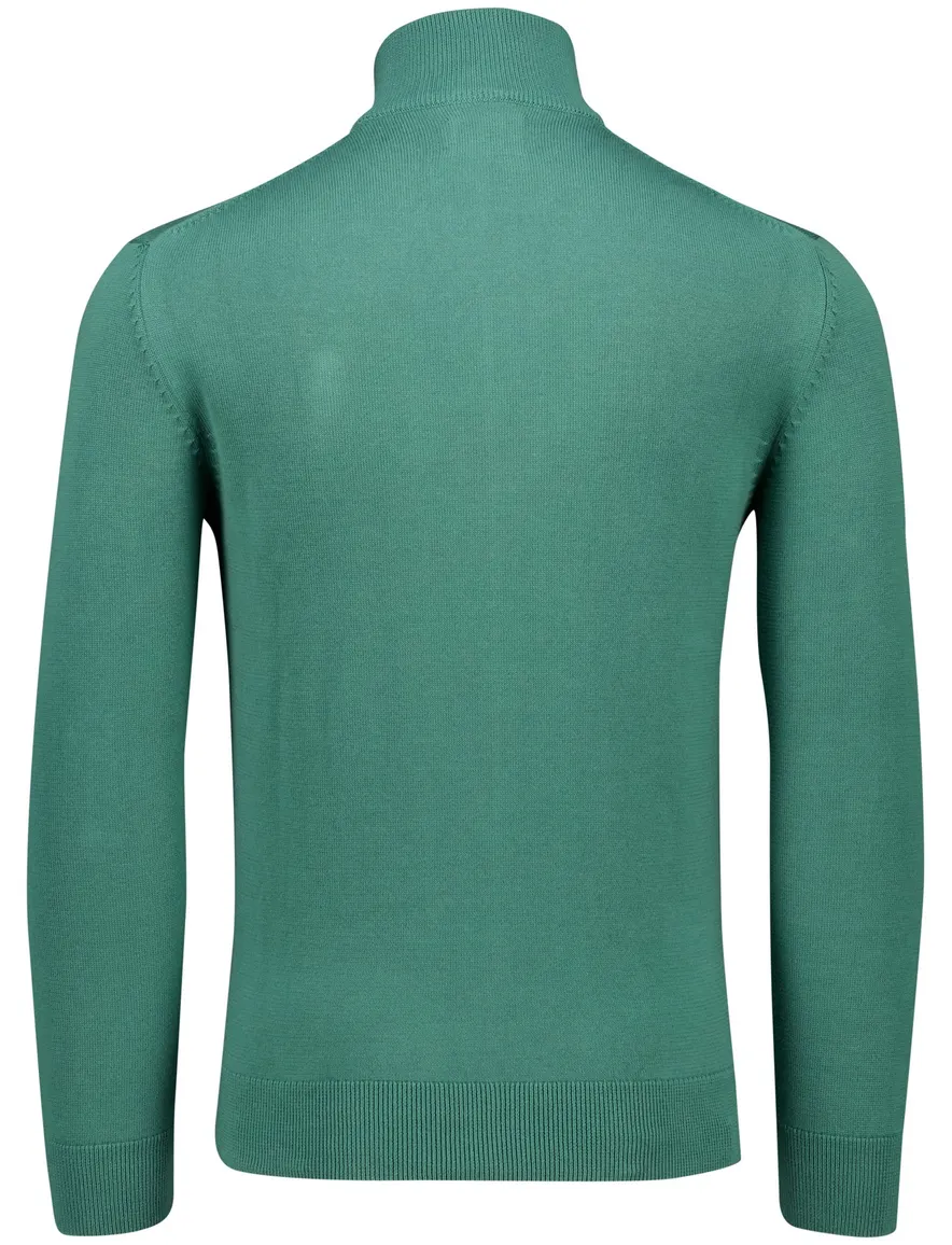 Gant vest effen groen katoen normale fit