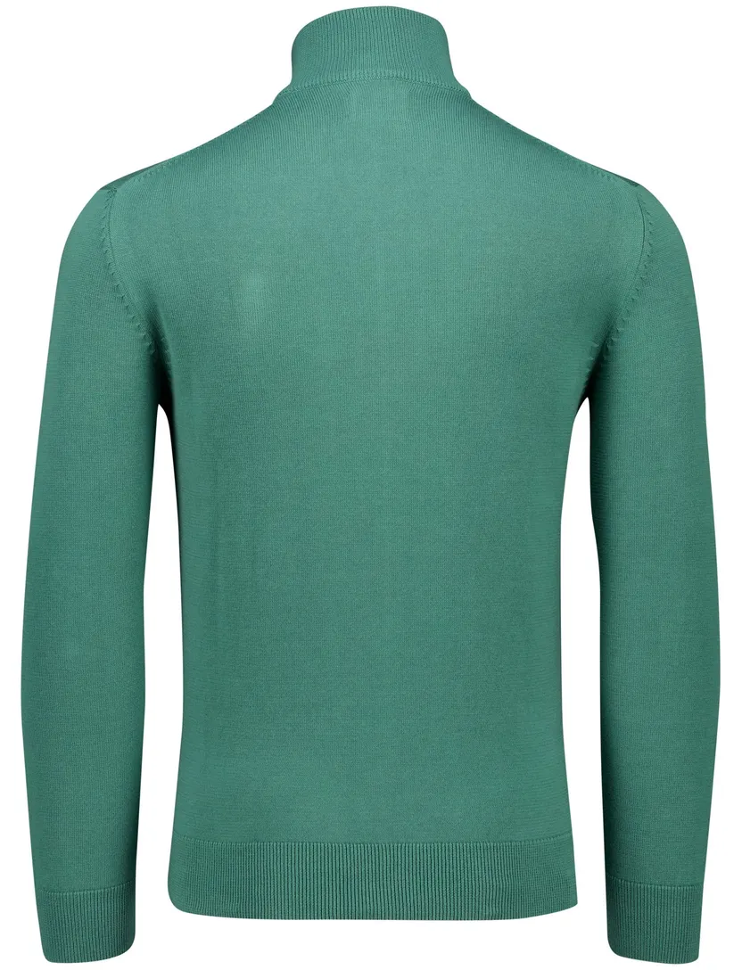 katoenen Gant vest effen groen normale fit