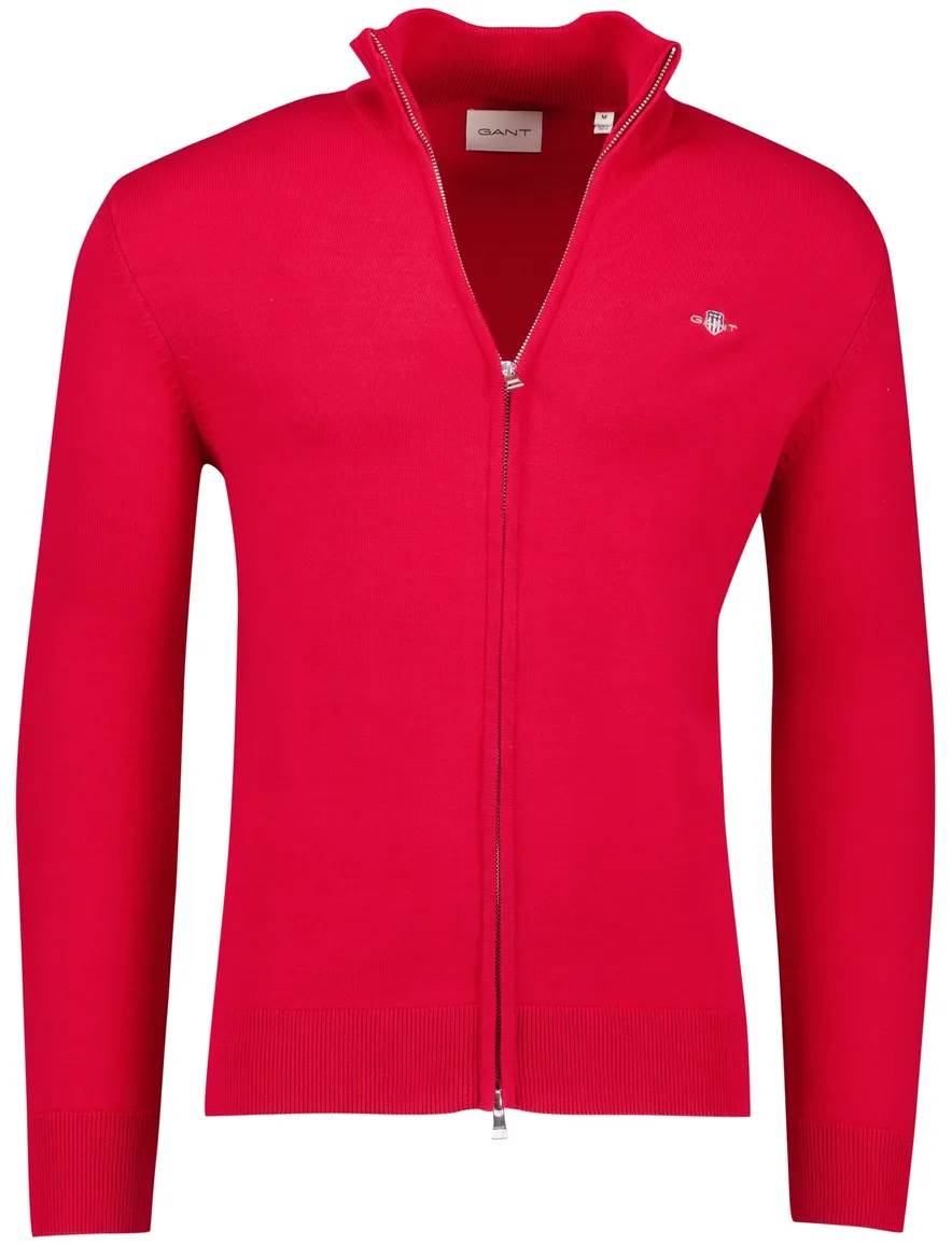 Gant vest effen rood katoen normale fit