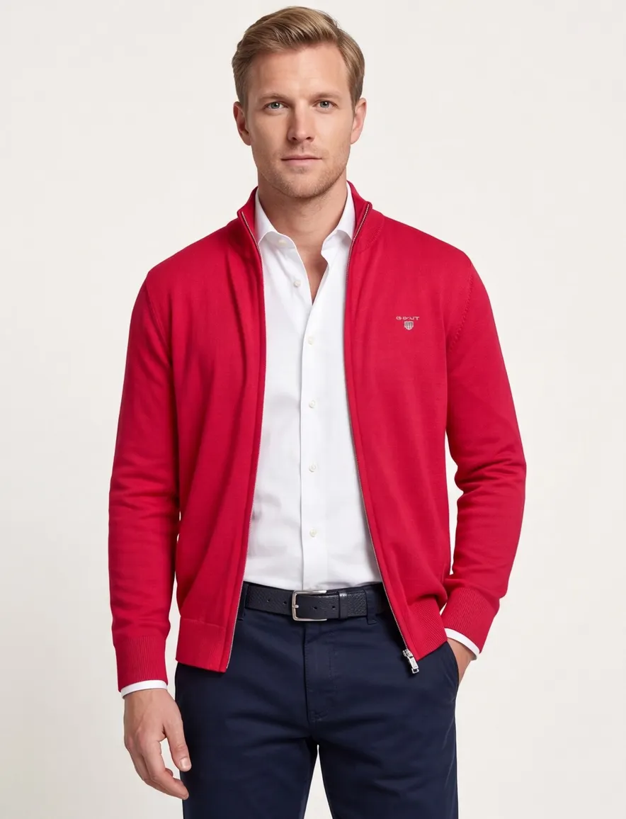 Gant vest rood katoen