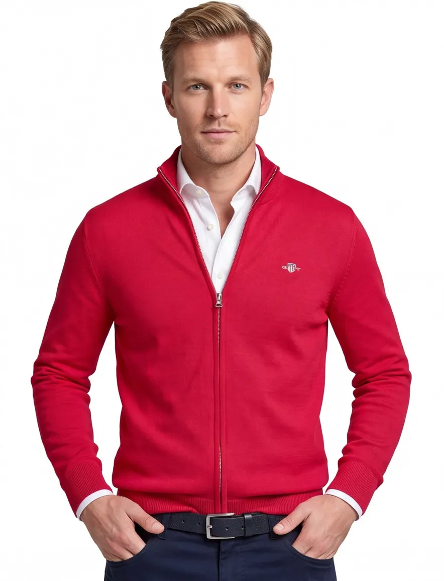 Gant vest rood katoen