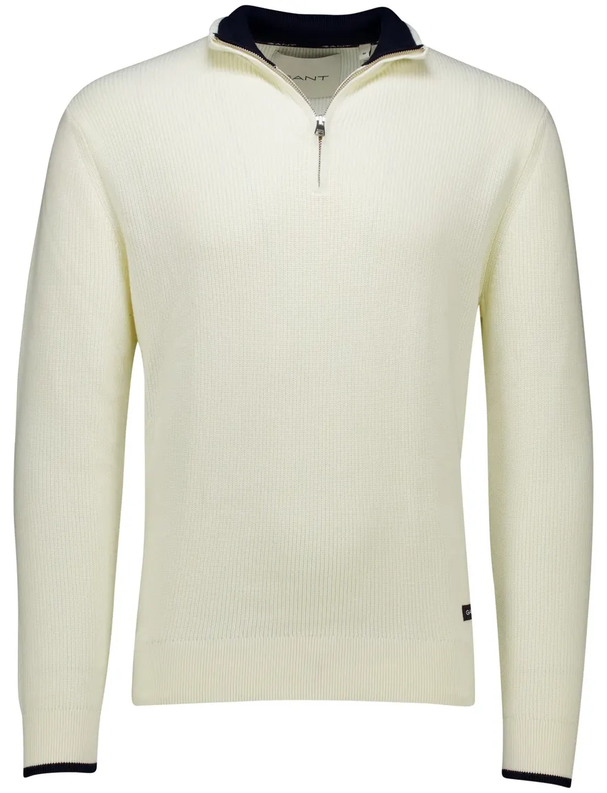 Gant trui half zip creme