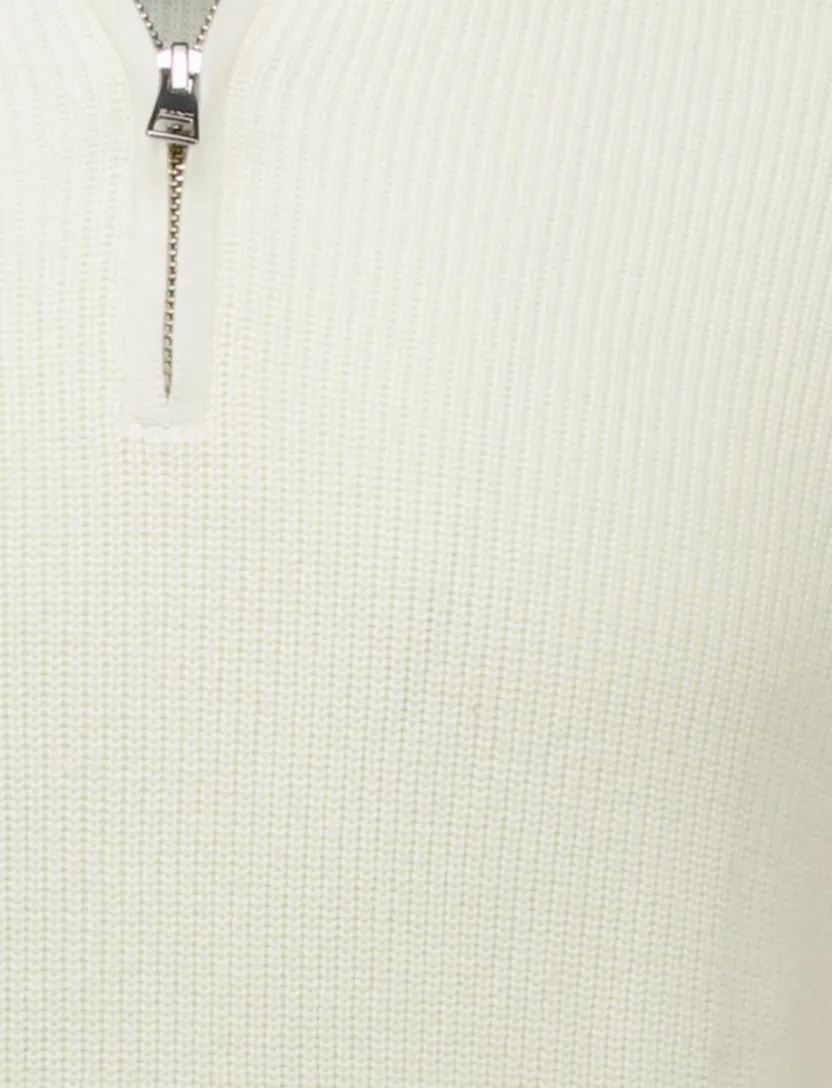 Gant trui half zip crème normale fit katoen