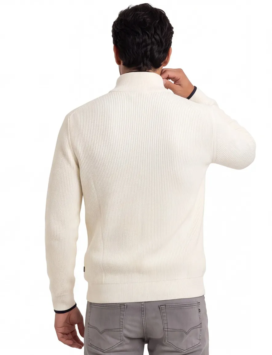 Gant trui half zip creme