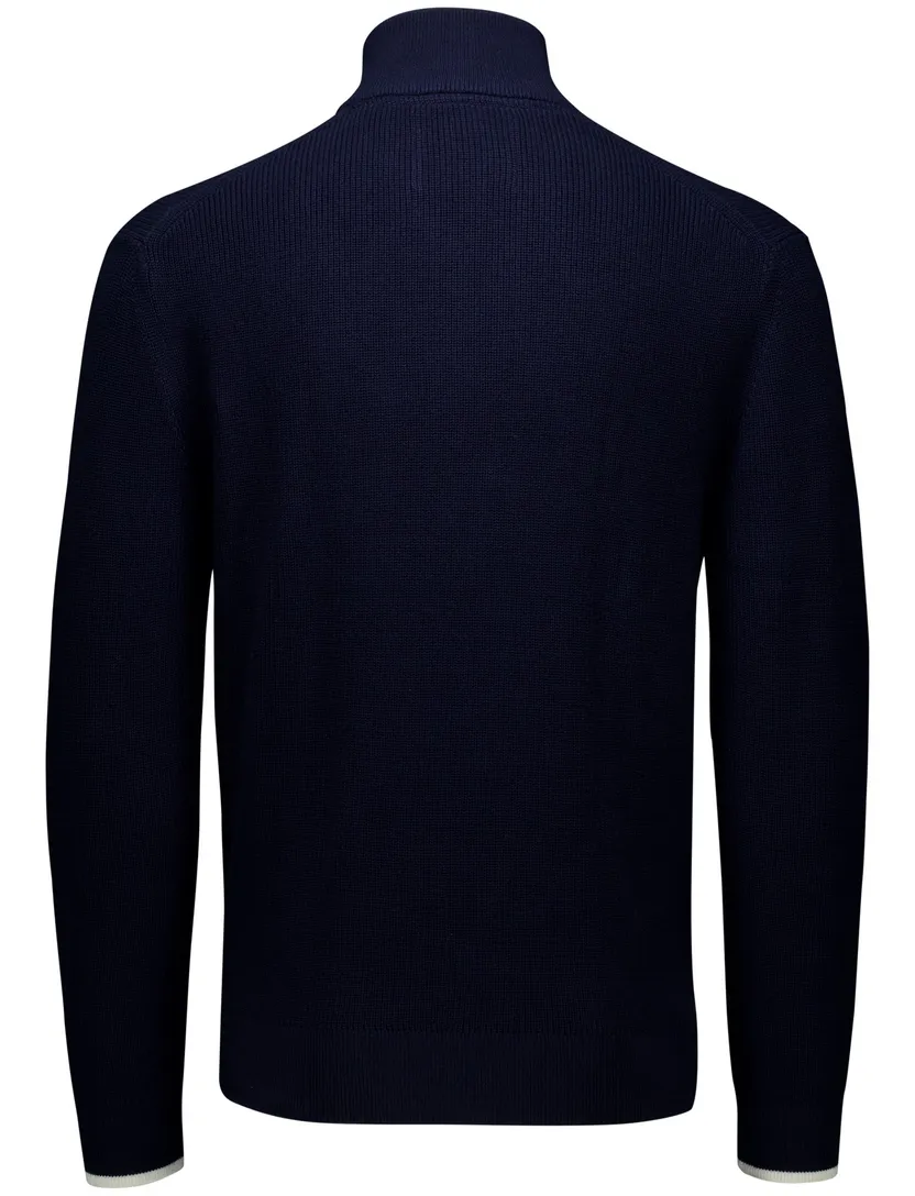 katoenen Gant trui effen donkerblauw normale fit
