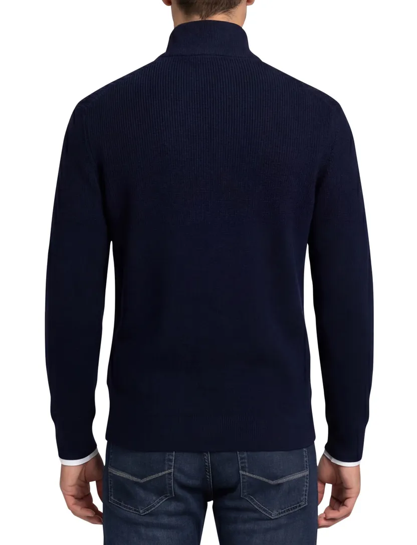 katoenen Gant trui effen donkerblauw normale fit