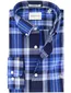 Gant overhemd middenblauw geruit katoen