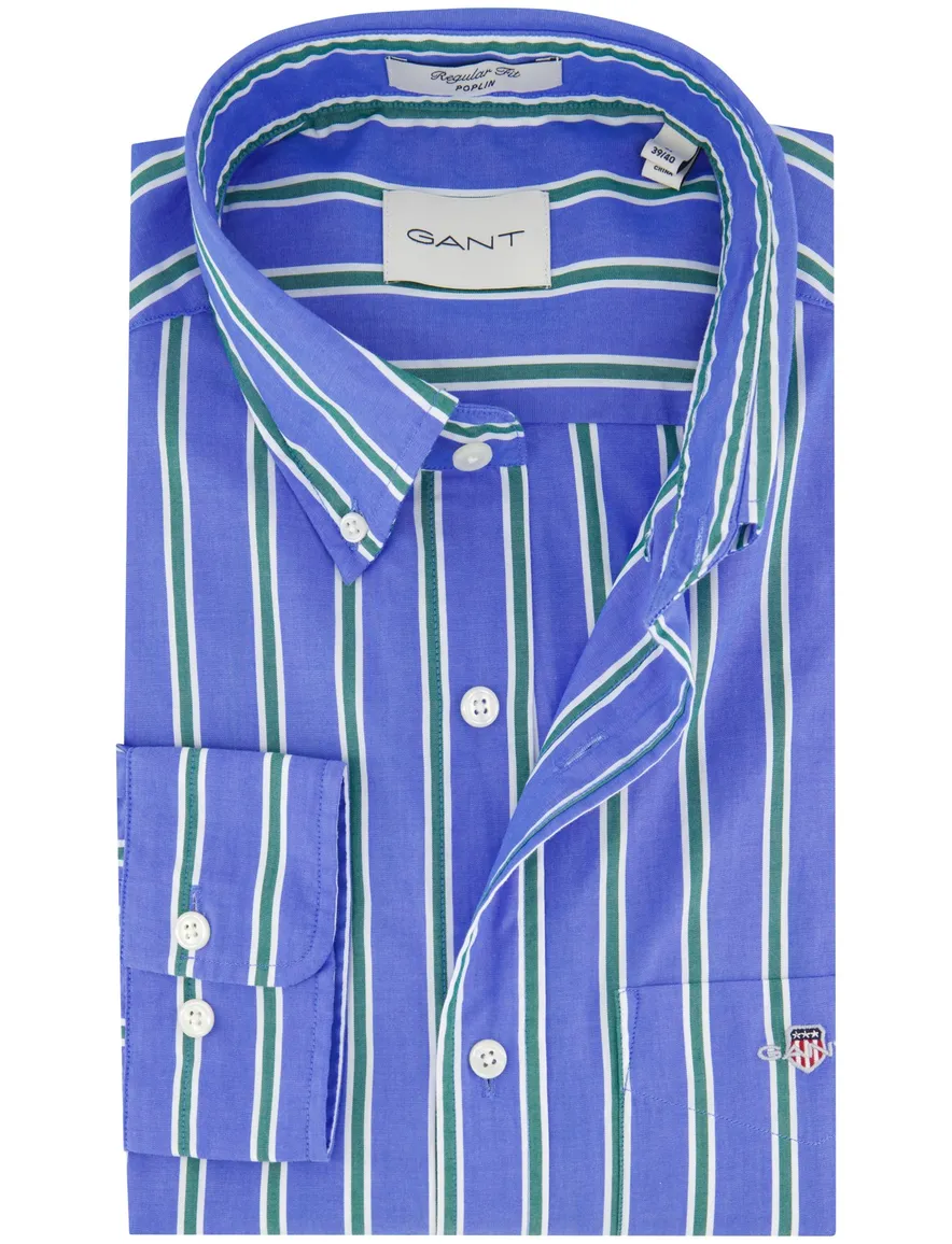 Gant overhemd blauw regular fit