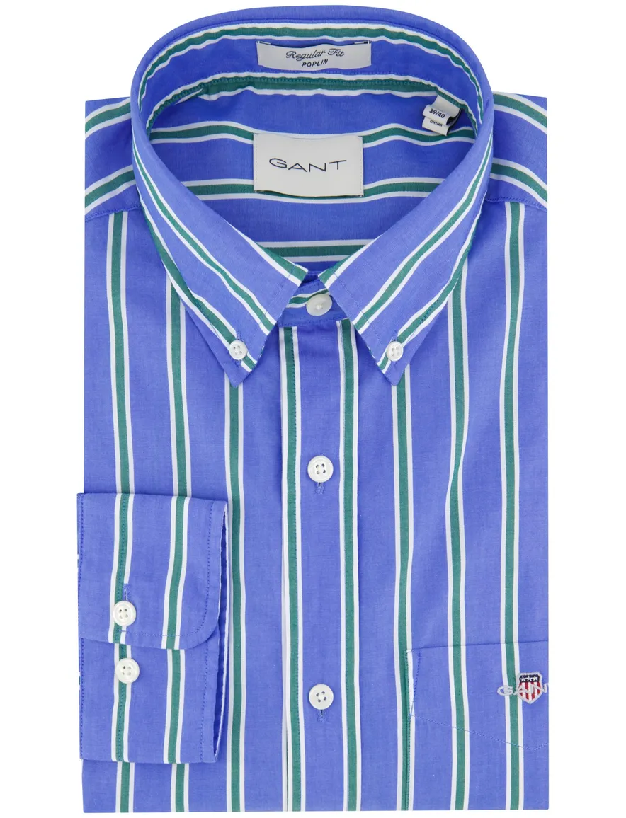 Gant overhemd blauw regular fit