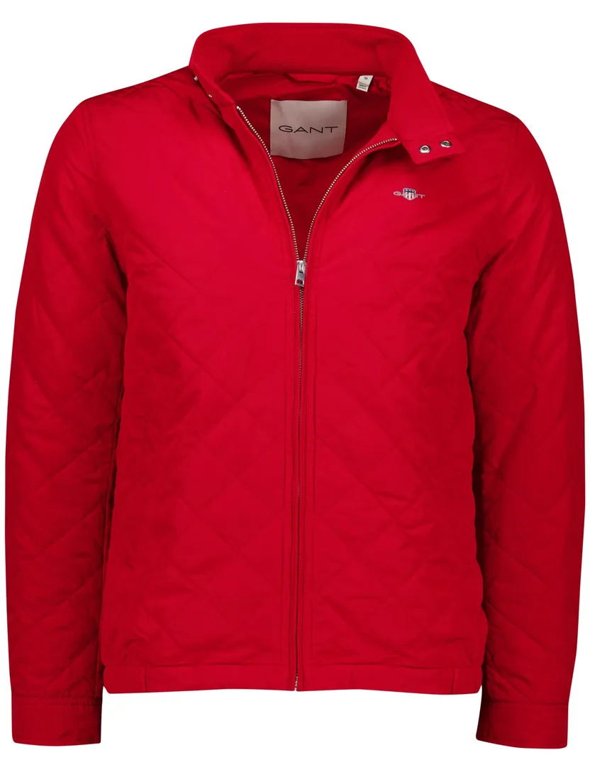 Gant jack rood effen hoge hals