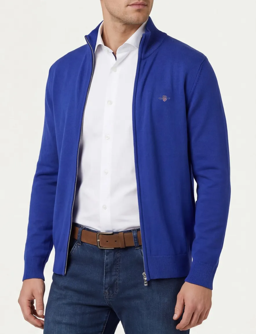 Gant vest blauw katoen