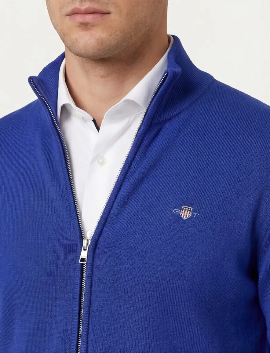 Gant vest blauw katoen