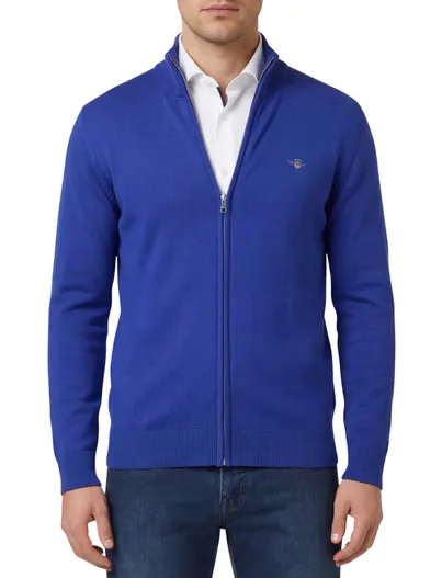 Gant Gant vest blauw effen katoen normale fit