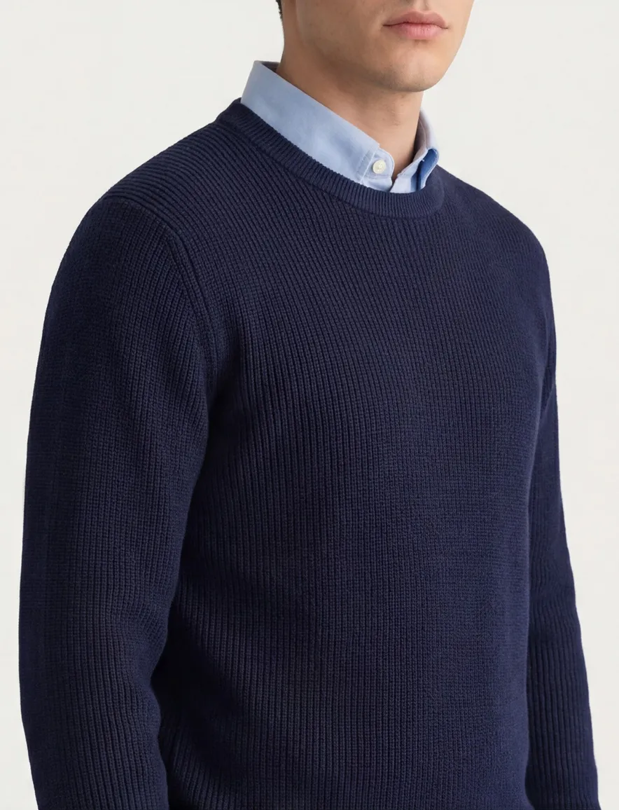 Gant ribbed trui navy