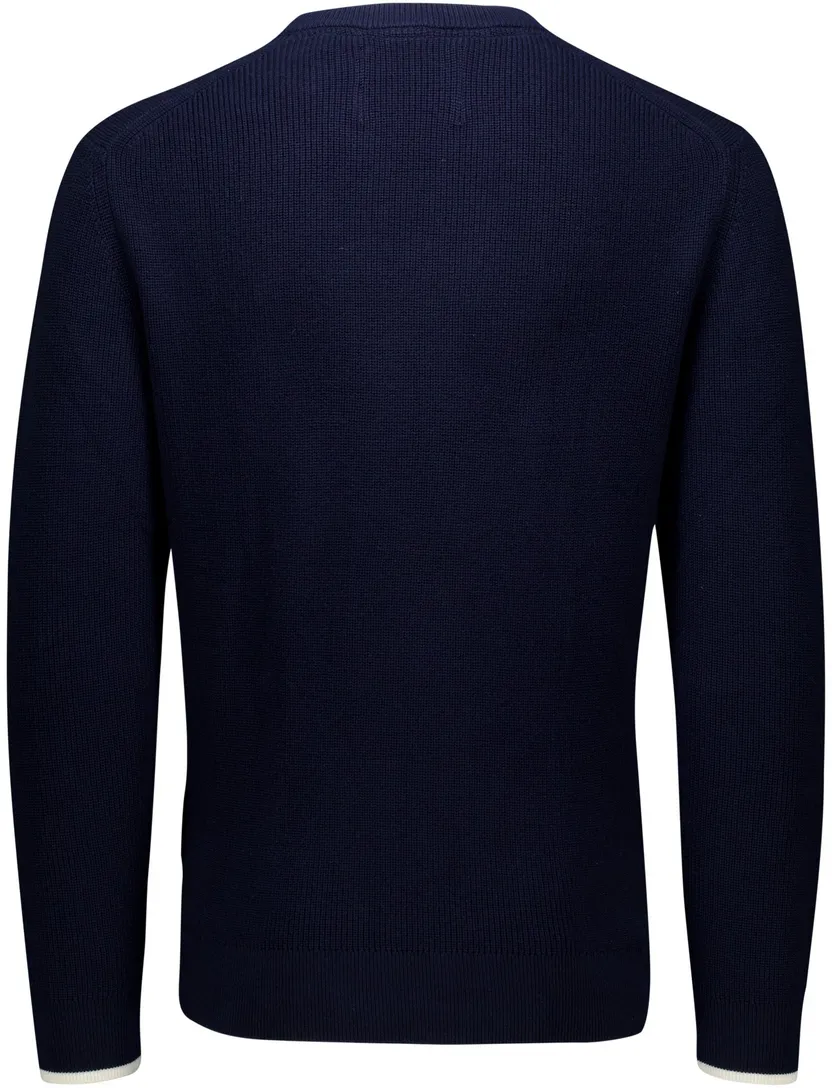 katoenen Gant trui donkerblauw gebreid normale fit