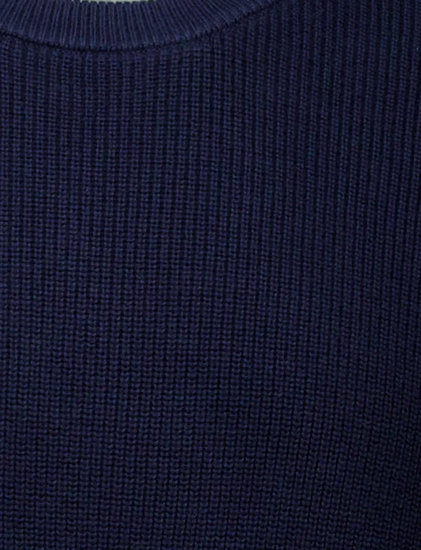 katoenen Gant trui donkerblauw gebreid normale fit