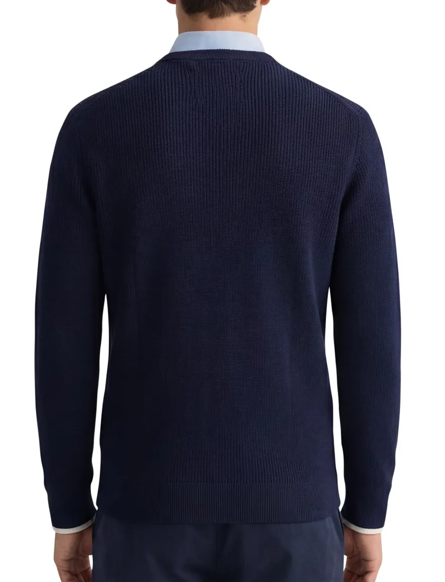 Gant ribbed trui navy